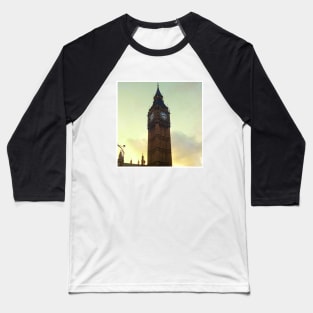 London Big Ben photoreal beautiful city purple pink aesthetic foggy design Baseball T-Shirt